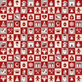 Christmas design icons set. Vector background.Seamless pattern o Royalty Free Stock Photo