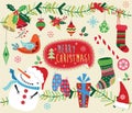 Christmas Design Ornament Elements Set Royalty Free Stock Photo