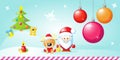 Christmas design with xmas balls, Santa Claus