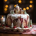 Christmas desserts,raditional Christmas Beautifully cake decorated