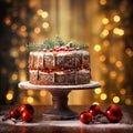 Christmas desserts,raditional Christmas Beautifully cake decorated