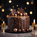 Christmas desserts,raditional Christmas Beautifully cake decorated,