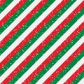Christmas diagonal striped red and green lines with snow texture Royalty Free Stock Photo