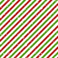 Christmas diagonal striped red and green lines on white background with snow texture, Vector Royalty Free Stock Photo