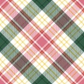 Christmas diagonal tartan seamless vector pattern, fabric check plaid, great for textile, scrapbook