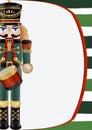 Christmas digital frame with nutcracker drummer  soldier Royalty Free Stock Photo