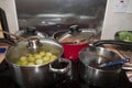 Christmas dinner cooking on an electric cooker