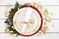 Christmas Dinner Decorative Table Setting Royalty Free Stock Photo