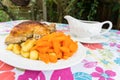 Christmas dinner with gravy boat. Royalty Free Stock Photo