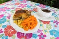 Christmas dinner with gravy boat. Royalty Free Stock Photo