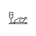 Christmas Dinner line icon