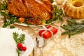 Christmas dinner table Royalty Free Stock Photo