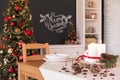 Christmas dinner table decoration Royalty Free Stock Photo