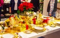 Christmas dinner table set Meissen porcelain museum Germany