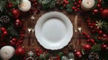 Christmas Dinner Table Setting Royalty Free Stock Photo