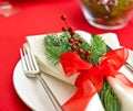 Christmas Dinner table setting Royalty Free Stock Photo