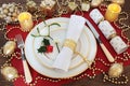 Christmas Dinner Table Setting Royalty Free Stock Photo