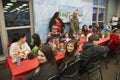 Christmas dinner for US Soldiers at Wounded Warrior Center, Camp Pendleton, North of San Diego, California, USA