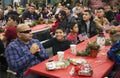 Christmas dinner for US Soldiers at Wounded Warrior Center, Camp Pendleton, North of San Diego, California, USA Royalty Free Stock Photo