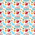 Christmas dinosaur pattern seamless design for decorating, wallpaper, wrapping paper, fabric, background