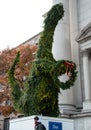 Christmas Dinosaur topiary