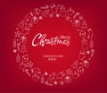 Christmas discount card with decorations wreath Royalty Free Stock Photo
