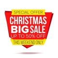 Christmas Discount Special Offer Sale Banner Vector. Isolated Illustration Royalty Free Stock Photo