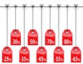 Christmas discount tags Royalty Free Stock Photo