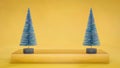 Christmas display background with toy fir tree