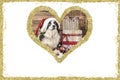 Christmas dog vintage greeting card