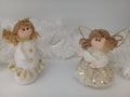 Christmas dolls angels on a white background