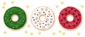 Christmas Donuts Set Royalty Free Stock Photo