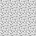 Christmas doodle stars and snowflakes seamless pattern. Simple linear black and white scattered stars background Royalty Free Stock Photo