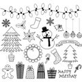 Christmas Doodles Collections. Royalty Free Stock Photo