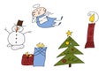 Christmas doodles set Royalty Free Stock Photo