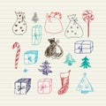 Christmas doodles set