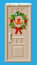 Christmas door decoration isolated