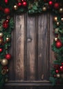 Christmas Door Decorations watercolor winter border frame Royalty Free Stock Photo