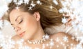 Christmas dream of seashell girl Royalty Free Stock Photo