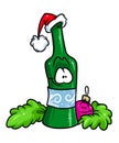 Christmas drink champagne celebration bottle cartoon