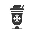 Christmas drink with whipped cream solid icon