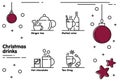 Christmas drinks icons set Royalty Free Stock Photo