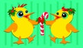 Christmas Ducks Dancing Royalty Free Stock Photo