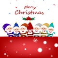 Christmas, dwarf, colorful santa claus cartoon in winter season