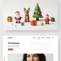 Christmas E-commerce Website Mockup with 3D Assets Royalty Free Stock Photo