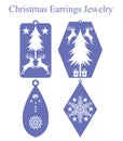 Christmas Earrings Jewelry laser cut design