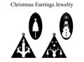 Christmas Earrings Jewelry laser cut design