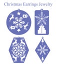 Christmas Earrings Jewelry laser cut design