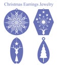 Christmas Earrings Jewelry laser cut design