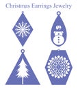 Christmas Earrings Jewelry laser cut design